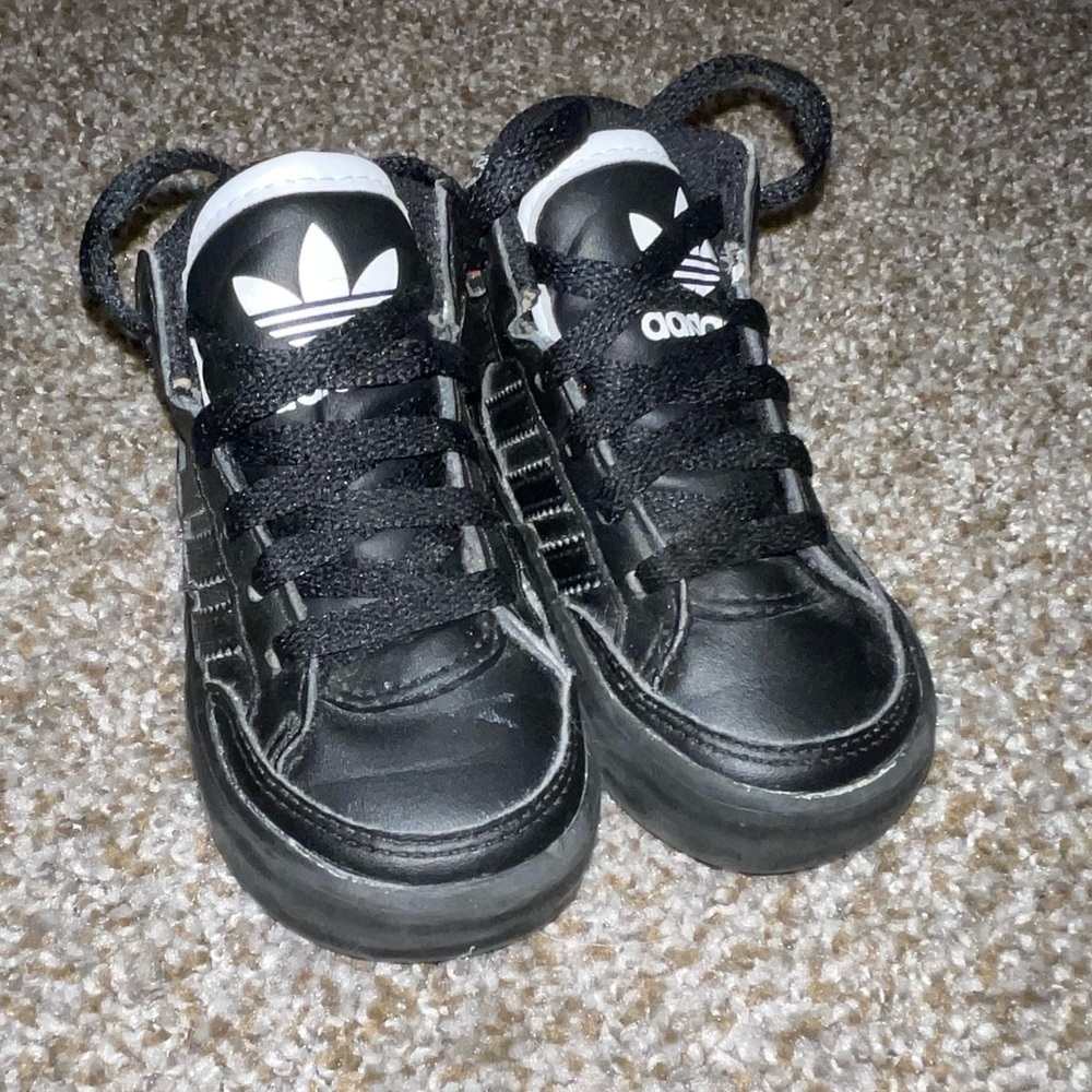 Adidas Originals Hardcourt Hi Shoes Black Red Blue White Toddler Shoes